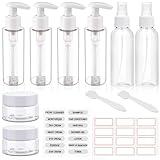 Hethyo Travel Bottles Set for Toiletries TSA Approved 3.4oz/100ml Refillable Containers Empty Travel Size Bottles kit Cosmetic, Lotion (Clear)