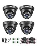 ZOSI 4 Pack 1080P 1920TVL HD-TVI Dome Security Cameras Indoor Outdoor Home Surveillance 2MP 80ft Night Vision Weatherproof CCTV Camera Kit for 720P/1080N/1080P/5MP/4K HD-TVI, AHD, CVI Analog DVR