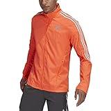 adidas Men's Marathon Jacket 3-Stripes, Solar Red/White, Small