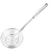 Hiware Solid Stainless Steel Spider Strainer Skimmer Ladle for Cooking and Frying, Kitchen Utensils Wire Strainer Pasta Strainer Spoon, 5.4 Inch