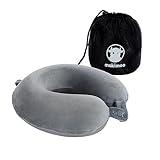 Makimoo Travel Neck Pillow, Top Memory Foam Pillow for Head Support, Ideal for Airplanes, Cars, and Home Recliners, Adjustable and Soft (Grey)