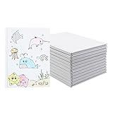 zmybcpack 12 Pack White Hardcover Blank Book 6x8 inch, Hardcover Blank book for Kid to Write Stories, Hardcover Sketchbooks Journal（White，22 Sheets/ 44 Pages Each）