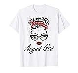 August Girl Wink Eye Woman Face Born In August Birthday T-Shirt