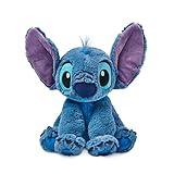 Disney Store Official Stitch Medium Soft Toy for Kids, 15 inches, Cuddly Character with Fuzzy Texture and Embroidered Details, Flexible Floppy Ears. Suitable for All Ages.