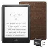 Kindle Paperwhite Essentials Bundle including Kindle Paperwhite (16 GB) - Agave Green, Cork Cover - Dark, and Power Adapter