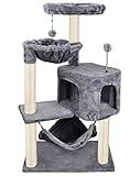 Newest Cat Tree with Cat Condo and Big Hammock, Grey