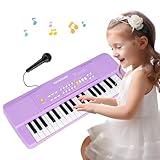 Toy Piano for Kids Piano Keyboard Toys for 3 4 5 6 7 8 Year Old Girls Boys Kids Keyboard Piano for Beginners Electric Piano with Microphone Toys for 3+ Year Old Gifts (Purple)