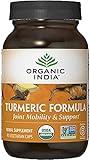 Organic India Turmeric Curcumin Herbal Supplement - Joint Mobility & Support, Immune System Support, Healthy Inflammatory Response, Whole Root Supplement, Organic Trikatu - 90 Capsules