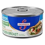 Swanson 35% Less Sodium White Premium Chunk Canned Chicken Breast in Water, Fully Cooked Chicken, 12.5 OZ Can