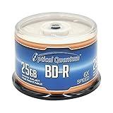 Optical Quantum OQBDR06WIP-H-50 6X 25 GB BD-R White Inkjet Printable Single Layer Blu-Ray Recordable Blank Media, 50-Disc Spindle