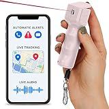 Plegium Smart Mini Pepper Spray - The Original Smart Spray, Pair w/Smartphone for Location Sharing, Texts & Phone Alerts to Emergency Contacts, Military Grade Spray, Compact Version No Strobe, Siren