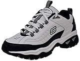 Skechers Men's Energy Afterburn Lace-Up Sneaker, White/Navy, 8 Wide