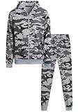 Coney Island Boys' Active Sweatsuit - 2 Piece Fleece Zip Hoodie Sweatshirt and Jogger Sweatpants - Activewear for Boys (5-16), Size 5-6, Camo