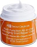 SeoulCeuticals Korean Skin Care 97.5% Snail Mucin Moisturizer Cream - K Beauty Skincare Day & Night Snail Repair Cream Filtrate Cruelty Free 2oz