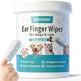 MEDUWEDU Ear Cleaner Finger Wipes 60 Counts, Dog Ear Cleaner, Grooming Kit Care for Dogs and Cats, Soft & Easy Otic Cleaning Pads, Remove Wax, Dirt & Stop Smelly, Itchy, Non-Irritating, Coconut Scent