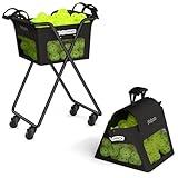 GoSports Ball Caddy with Wheels - Portable Cart holds 140 Pickleballs or 175 Tennis Balls