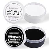 BOBISUKA Halloween Black and White Face Body Paint Oil Based Face Painting Kit for Adult Non Toxic Large Capacity Facepaint for Cosplay Clown Skeleton Vampire Special Effects Makeup