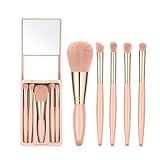 IRYCSSCE Travel Makeup Brush Set, travel make up brushes sets mini eye shadow kits small size eyeshadow case eyes makup brushed makeuo soft brushs basic cosmetic profesional tools (Apricot)