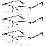 Lcbestbro Reading Glasses for Men, 1.5 Blue Light Blocking Reading Glasses Metal Readers