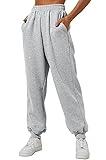 Yovela Sweatpants Women Grey Sweat Pants Cute Clothes Baggy High Waisted Casual Gray Comfy Tall Jogger Loose with Pocket Grey M