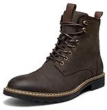 Vostey Mens Boots Motorcycle Casual Boots for Men Zipper Fashion Chukka Boots Mens(BMY8033A Darkbrown 11)