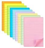 (9 Pack) Lined Sticky Notes 4X6 in Post, 9 Pastel Colors Large Ruled Post Sticky Colorful Super Sticking Power Memo Pads Strong Adhesive, Sticky Notes with Lines Office, Home, 35 Sheets/pad