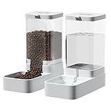 NKECOBJI Gravity Pet Feeder and Water Dispenser Set, Automatic Dog Feeder and Dog Water Dispenser for Dogs Cats Pets Animals Large Capacity(3.8L)