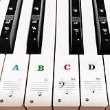 Piano Keyboard Stickers for 88/61/54/49/37 Key, Bold Large Letter Piano Stickers for Learning, Removable Piano Keyboard Letters, Notes Label for Beginners and Kids, Multicolor