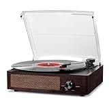 Vinyl Record Player Turntable with Built-in Bluetooth Receiver & 2 Stereo Speakers, 3 Speed 3 Size Portable Retro Record Player for Entertainment and Home Decoration