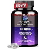 DR. EMIL NUTRITION EZ Doze Melatonin-Free Natural Sleep Aid with L-Theanine, GABA & 5HTP - Extra Strength Sleeping Pills for Adults - Safe and Non-Habit Forming (60 Veggie Capsules)