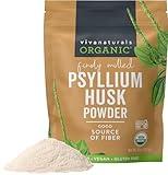 Viva Naturals Organic Psyllium Husk Powder, 10 oz - Finely Ground, Unflavored Plant Based Superfood - Good Source of Fiber for Gluten-Free Baking, Juices & Smoothies - Certified Vegan, Keto and Paleo