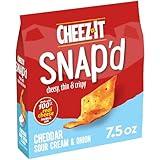 Cheez-It Snap'd Cheese Cracker Chips, Thin Crisps, Lunch Snacks, Cheddar Sour Cream and Onion, 7.5oz Bag (1 Bag)