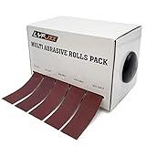 LYFJXX Emery Cloth Roll, 5 Grits Abrasive Sand Paper Set, 150 240 320 400 600 Grit Sandpaper Rolls for Wood Metal Polishing with Dispenser, Each Roll (6M)