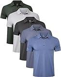 TELALEO 5 Pack Mens Polo Shirts Quick Dry Short Sleeve Golf T Shirt Performance Moisture Wicking Casual Workout SetB M