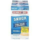 Bumble Bee Snack On The Run Tuna Salad with Crackers Kit, 3.5 oz (Pack of 3) - Ready to Eat, Spoon Included - Wild Caught Tuna - Shelf Stable & Convenient Protein Snack