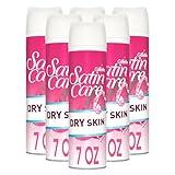 Gillette Satin Care Dry Skin Shave Gel for Women, 6 Count, 7oz Each, Infused with Shea Butter for a Comfortable Shave