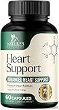 Heart Supplements 1650mg for Heart Health Support with CoQ10, L-Arginine, Magnesium, Hawthorn - 22 Natural Heart Vitamins & Extracts to Support Nitric Oxide & Energy Production, and More - 60 Capsules