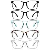 Reading Glasses Men 5-Pack Reading Glasses Blue Light Glasses for Women Men, Reading Glasses for Women, Reading Glasses Blue Light Blocking Glasses, Eyeglasses Computer Readers for Men (-1.0)