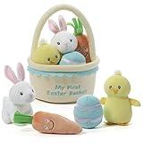 GUND Baby My First Easter Basket 5-Piece Plush Playset with Rattle, Squeaker & Crinkle Plush Toys, Sensory Toy for Babies & Newborns, 9”