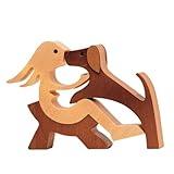 Pawfect House Hand Carved Wooden Woman and Dog Statue, Dog Sculpture Home Decoration, Table Decor Wooden Pet Carving, House Warming Gifts Ideas, Dog Lovers Gifts for Women, Home Decor Sculpture