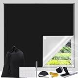 KREXESRW Blackout Curtain for Bedroom, 118''X57'' Portable Window Shades DIY Blackout Screens Kits, No Drill Blackout Blinds with Hook&Loops Tapes for Travel, Dorm Room