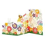 Hallmark Signature Displayable Easter Card (Accordion Fold Pop Up Flowers and Bunnies)