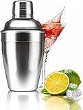 Zrorgonss Stainless Steel Cocktail Shaker - Classic Martini Mixer with Built-in Strainer, Perfect for Home Bar or Bartender Gift - Compact and Portable 11.8oz (350ml) Size for Single Martinis