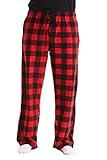 #FollowMe 45902-1A-XL Polar Fleece Pajama Pants for Men/Sleepwear/PJs, Red Buffalo Plaid, X-Large