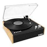 Victrola Eastwood 3-Speed Bluetooth Turntable with Built-in Speakers and Dust Cover | Upgraded Turntable Audio Sound | Bamboo (VTA-72-BAM)