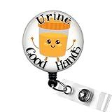 Urine Good Hands Funny Badge Reel, Urology Badge Holder, Gifts for Urology Nurse, Dialysis Tech Badge Reel, Funny Urine Specimen Badge Pull, Urologist Gifts, Hospital Badge Reels