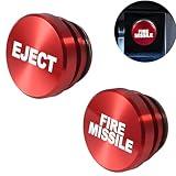 Melife 2 Pack Billet Aluminum Car Cigarette Lighter Plug Replacement, EJECT Button FIRE MISSILE Button Universal Push Button Fits Most Automotive Vehicles (Red)