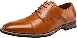 Jousen Men's Dress Shoes Cap Toe Oxford Classic Formal Derby Shoes Business Oxfords (AMY603 Yellow Brown 11)