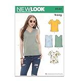 New Look Misses' Easy Tops Sewing Pattern Packet, Design Code V1772, Sizes 10-12-14-16-18-20-22, Multicolor