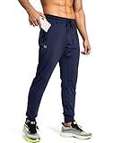 G Gradual Men's Sweatpants with Zipper Pockets Athletic Pants Traning Track Pants Joggers for Men Soccer, Running, Workout(Navy,L)